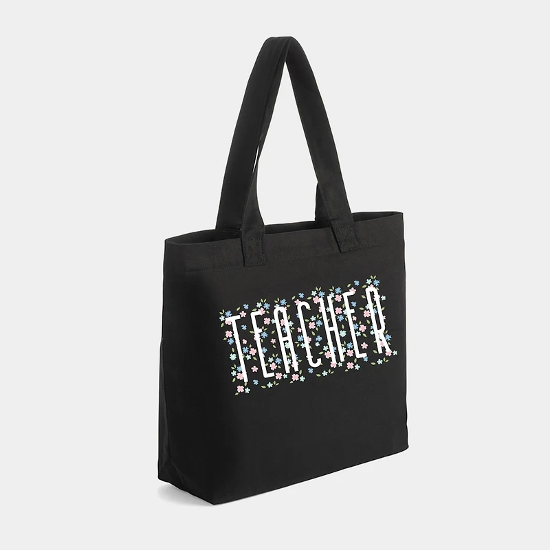 Simply Sage Market - Zippered Canvas Tote Teacher Tall Floral