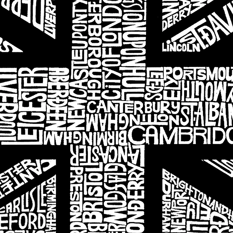 LA Pop Art Men's Union Jack Word T-Shirt