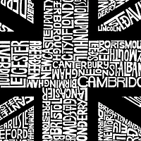 LA Pop Art Men's Union Jack Word T-Shirt