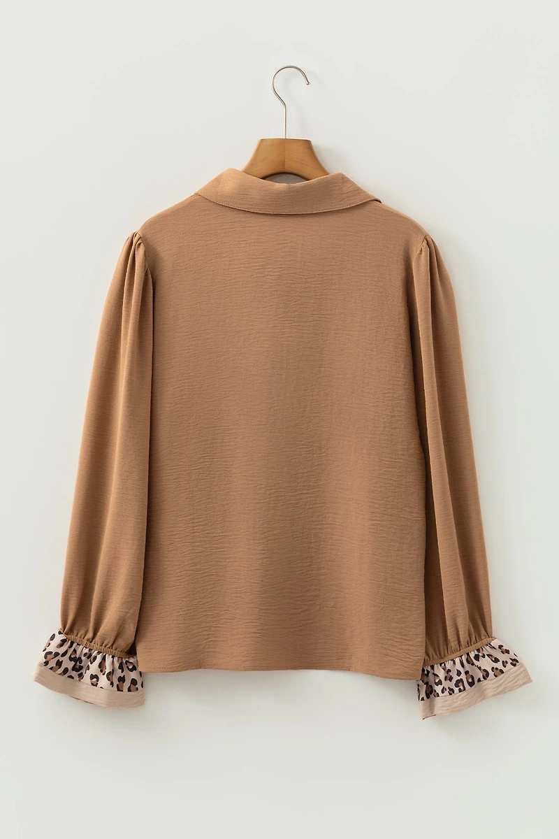Threaded Pear Women's Kayla Long Sleeve Blouse Top
