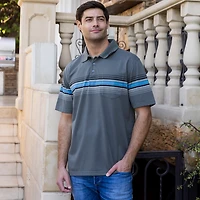 Gioberti Men's Multiple Stripe Polo Shirt - Short Sleeve Yarn Dye