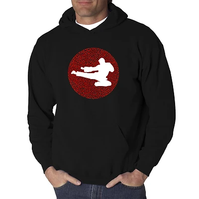LA Pop Art Types of Martial Arts - Men's Word Hooded Sweatshirt