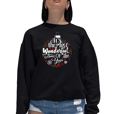 LA Pop Art Christmas Ornament - Women's Word Crewneck Sweatshirt