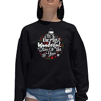LA Pop Art Christmas Ornament - Women's Word Crewneck Sweatshirt