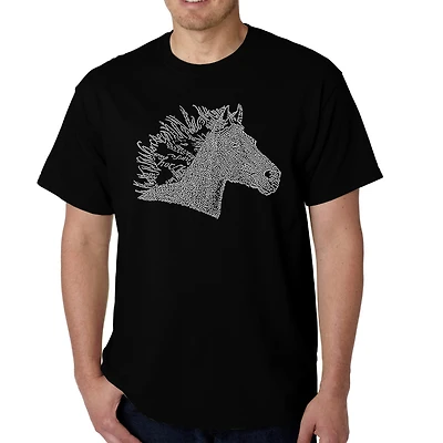 LA Pop Art Men's Horse Mane Word T-Shirt