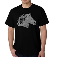 LA Pop Art Men's Horse Mane Word T-Shirt