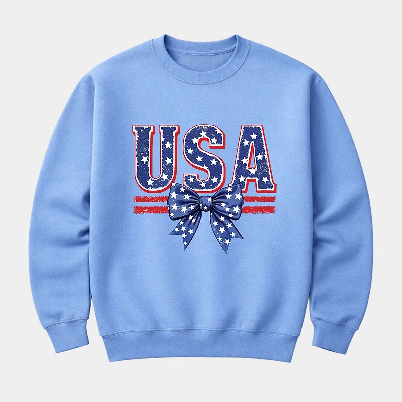Simply Sage Market - Coquette USA Bow Women's Graphic Sweatshirt