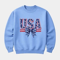 Simply Sage Market - Coquette USA Bow  Women's Graphic Sweatshirt