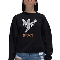 LA Pop Art Halloween Ghost - Women's Word Crewneck Sweatshirt