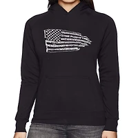 LA Pop Art Pledge of Allegiance Flag - Women's Word Hooded Sweatshirt