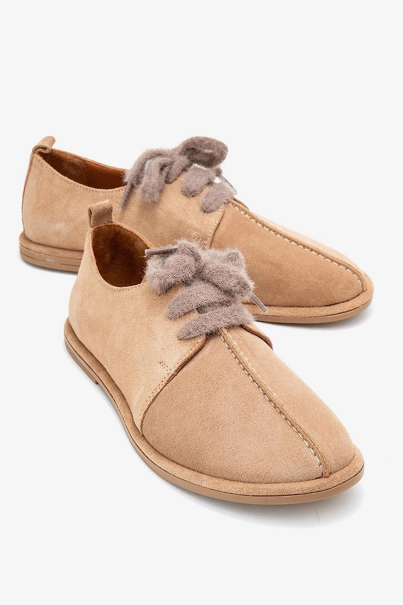 Forever & Always Womens Denora Leather Lace Up Shoes