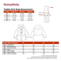 Rokka&Rolla Toddler Girls Faux Fur Mid-Length Puffer Coat