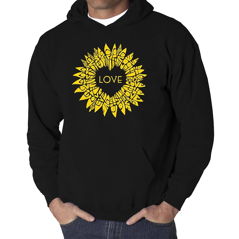 LA Pop Art Sunflower Love - Men's Word Hooded Sweatshirt