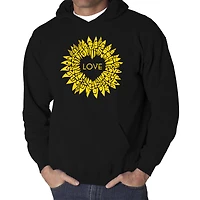 LA Pop Art Sunflower Love - Men's Word Hooded Sweatshirt