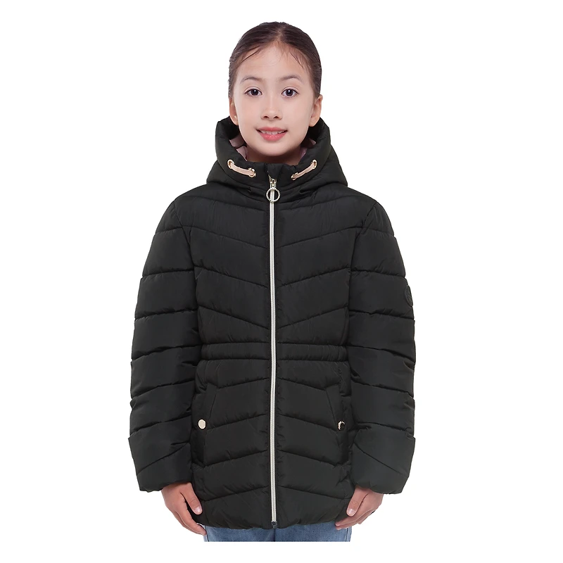Rokka&Rolla Little & Big Kid Girls Lightweight Mid-Length Puffer Jacket