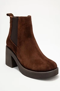 Forever & Always Womens Lysa Leather Platform Boots