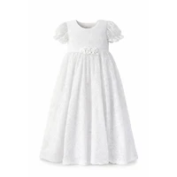 Laurenza's Baby Girls Lace Heirloom Short-Sleeve Baptism Christening Gown