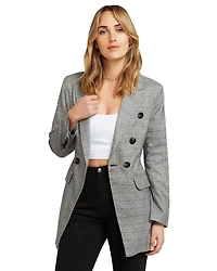 Belle & Bloom Womens Too Cool For Work Plaid Blazer