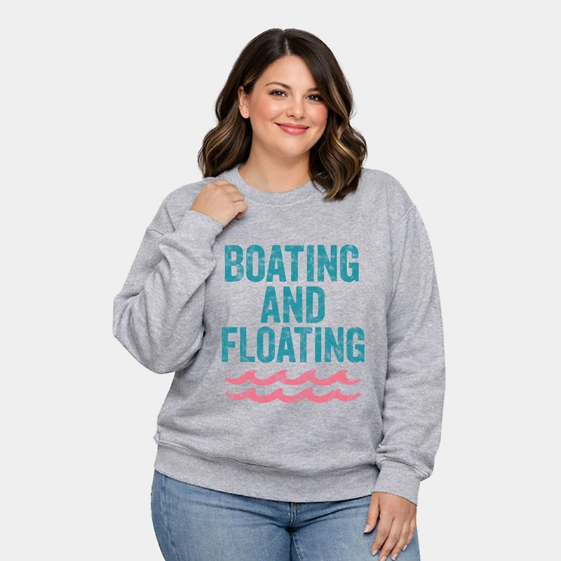Simply Sage Market - Boating And Floating Distressed Women's Plus Sized Graphic Sweatshirt