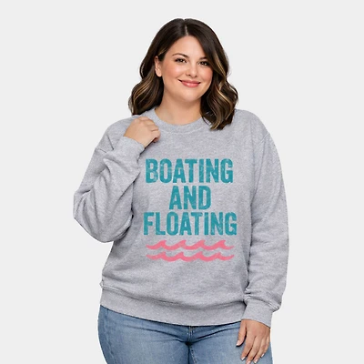 Simply Sage Market - Boating And Floating Distressed Women's Plus Sized Graphic Sweatshirt