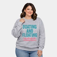 Simply Sage Market - Boating And Floating Distressed  Women's Plus Sized Graphic Sweatshirt