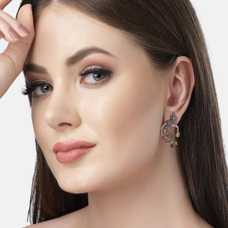 AGP PARIS Womens Diva Cubic Zirconia Modern Eagle Drop Earrings