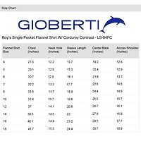 Gioberti Boy's Single Pocket Flannel Shirt with Corduroy Contrast