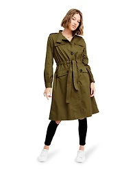 Belle & Bloom Womens Carlisle Button Front Trench Coat