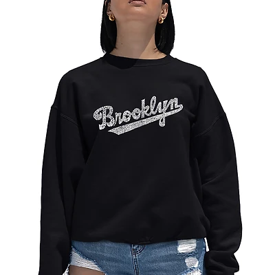 LA Pop Art Brooklyn Neighborhoods - Women's Word Crewneck Sweatshirt