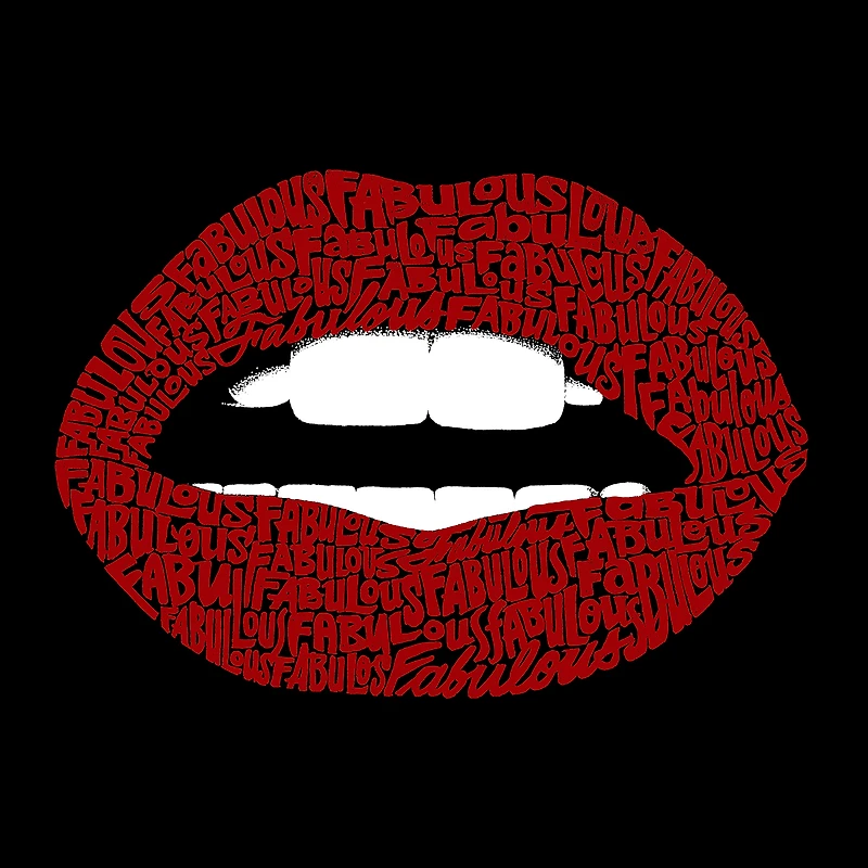 LA Pop Art Fabulous Lips - Women's Word Hooded Sweatshirt