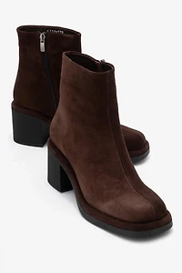 Forever & Always Womens Junae Leather Block Heel Boots