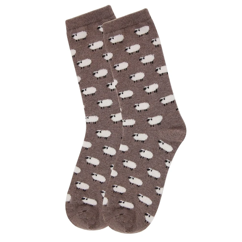 MeMoi Women's Soft White Sheep Cashmere Blend Crew Socks