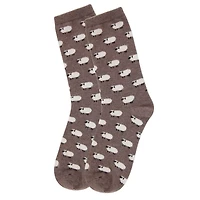 MeMoi Women's Soft White Sheep Cashmere Blend Crew Socks