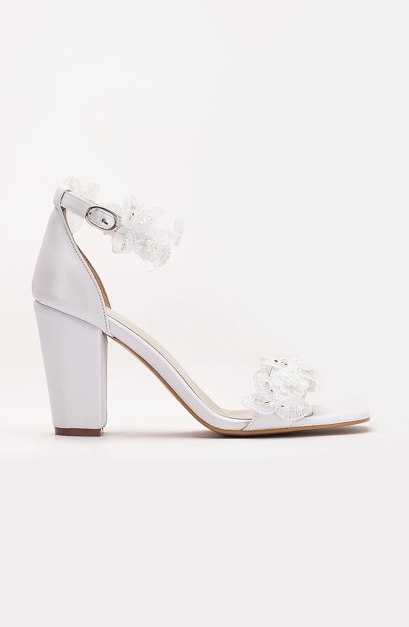Forever & Always Womens Vivian Lace Bridal Leather Sandals