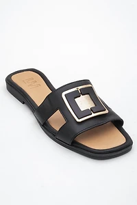 Forever & Always Womens MILLIE Leather Buckle Slide