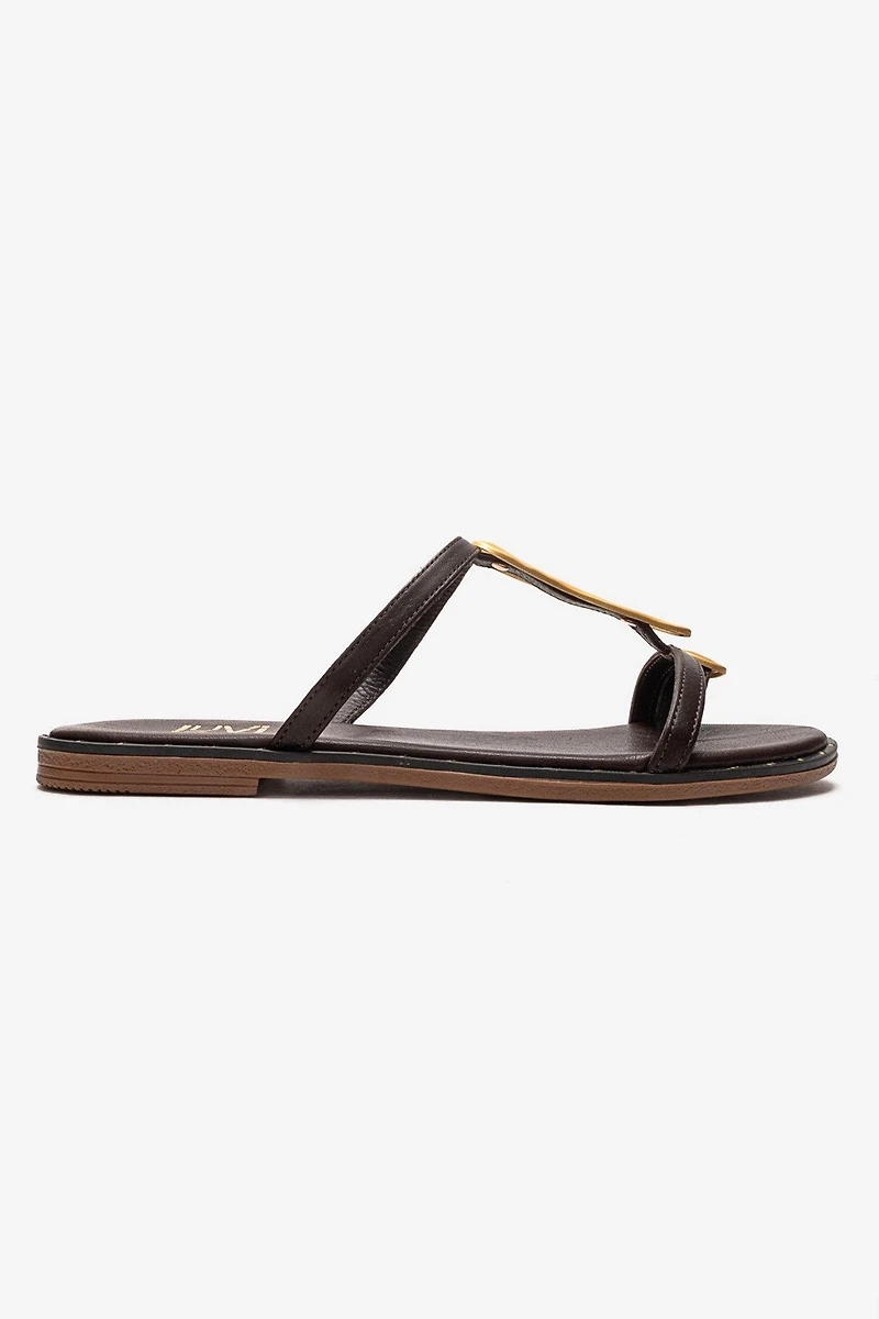 Forever & Always Womens Tessa Leather Thong Sandals