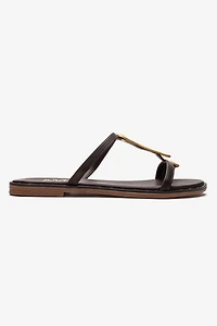 Forever & Always Womens Tessa Leather Thong Sandals