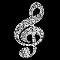 LA Pop Art Men’s Music Note Word T-Shirt