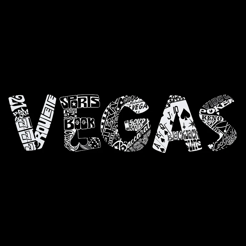 LA Pop Art Men's Vegas Word T-Shirt