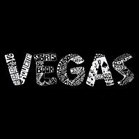 LA Pop Art Men's Vegas Word T-Shirt
