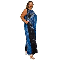 L I V D Women's Plus Pax Tie Dye Pocket Jumpsuit