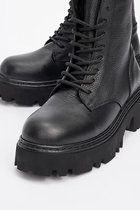 Forever & Always Womens Tina Leather Ankle Boots
