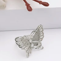 AGP Paris Women's Silver-Tone Wide Wing Butterfly Adjustable Ring