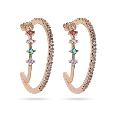 AGP PARIS Womens Multi colored Hoop Earrings