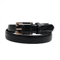 AGP PARIS Black Snake Print Women's Belt