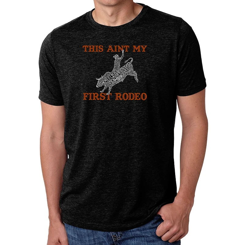 LA Pop Art Men's Cotton/Poly Word T-Shirt - This Ain't My First Rodeo