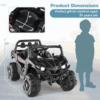SUGIFT Black Remote Control 3 Speeds Storage Compartment and MP3 Kids 12V Ride On Truck