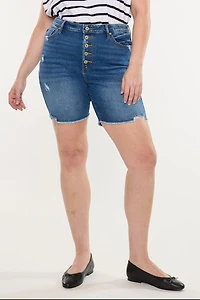 KanCan Women's Plus Ultra High Rise Bermuda Shorts Tammy