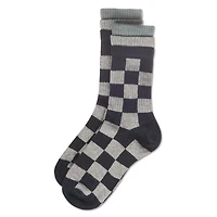 MeMoi Women's Checkmate Triple Cuff Crew Socks