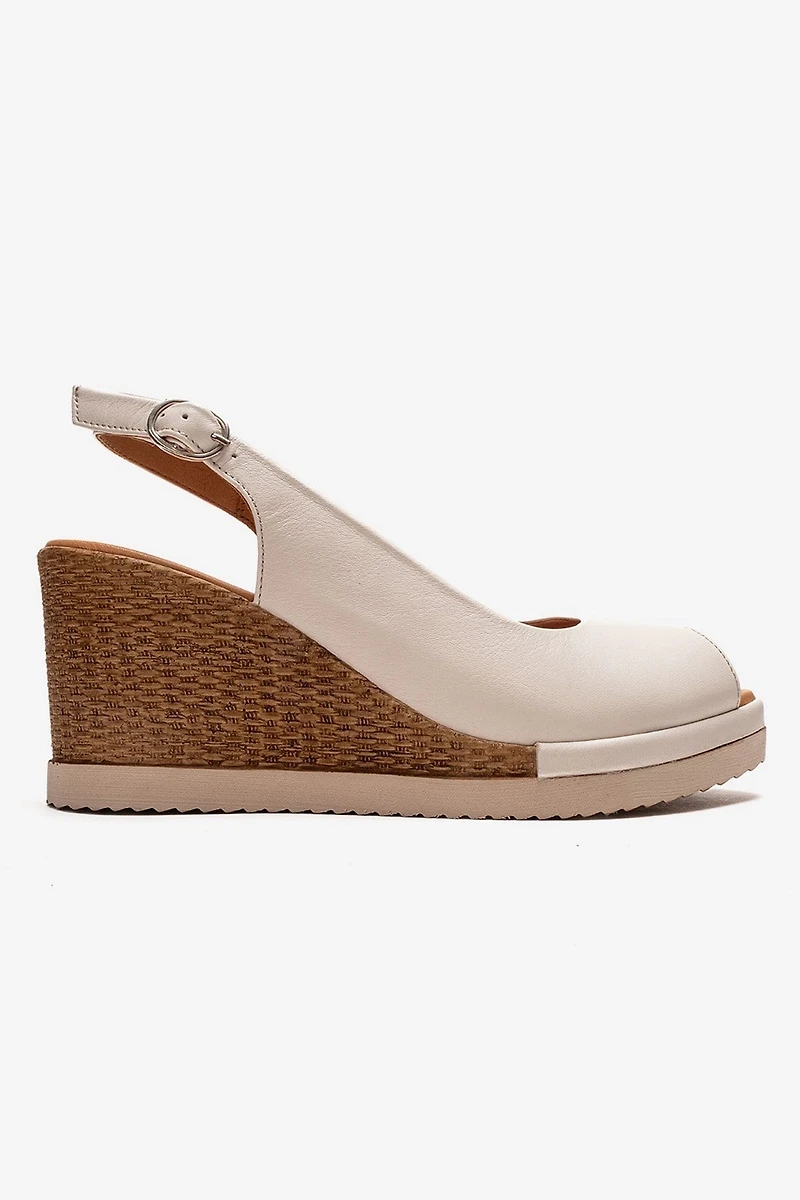 Forever & Always Womens Helina Leather Wedge Sandals